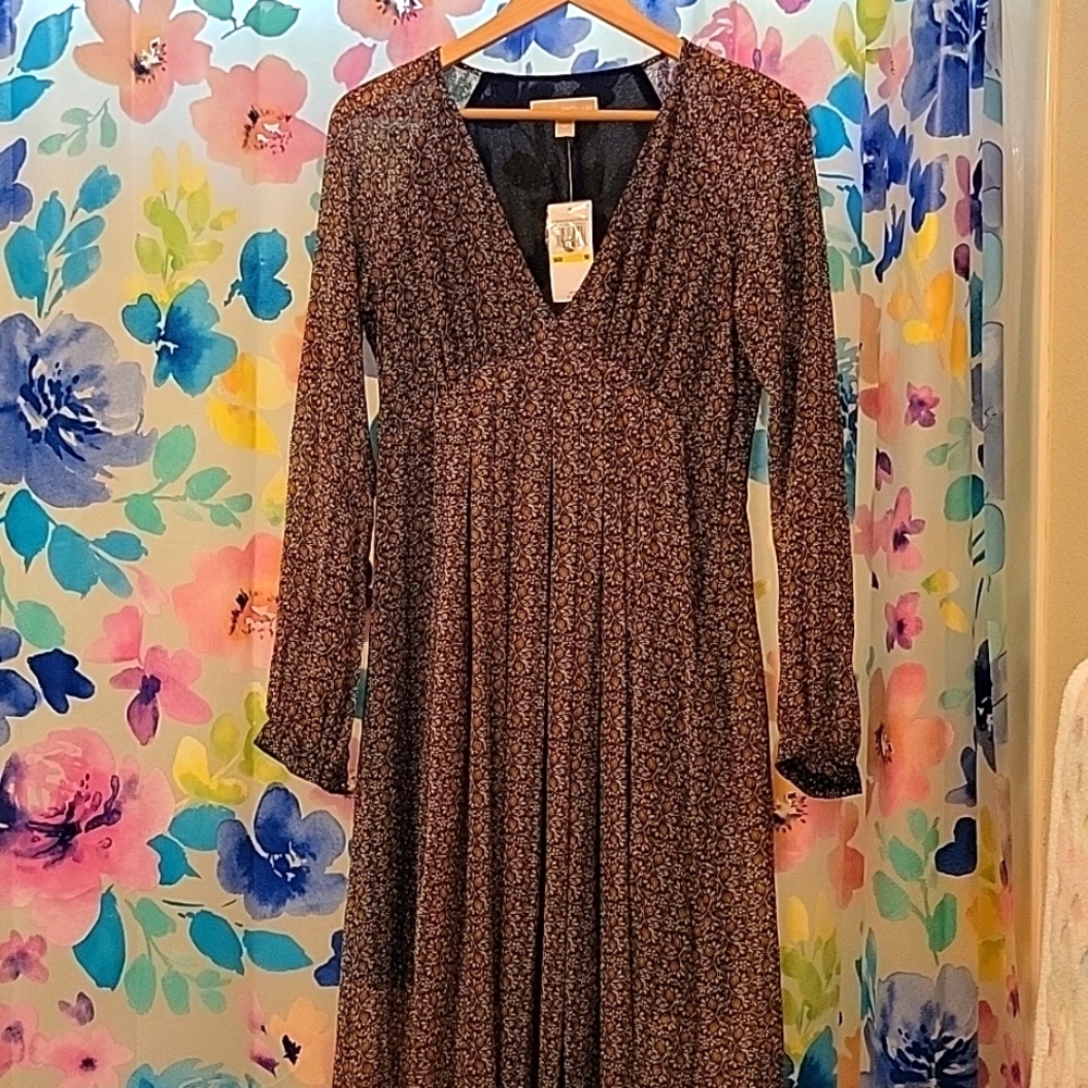 Michael Kors Black and Marigold dress, M